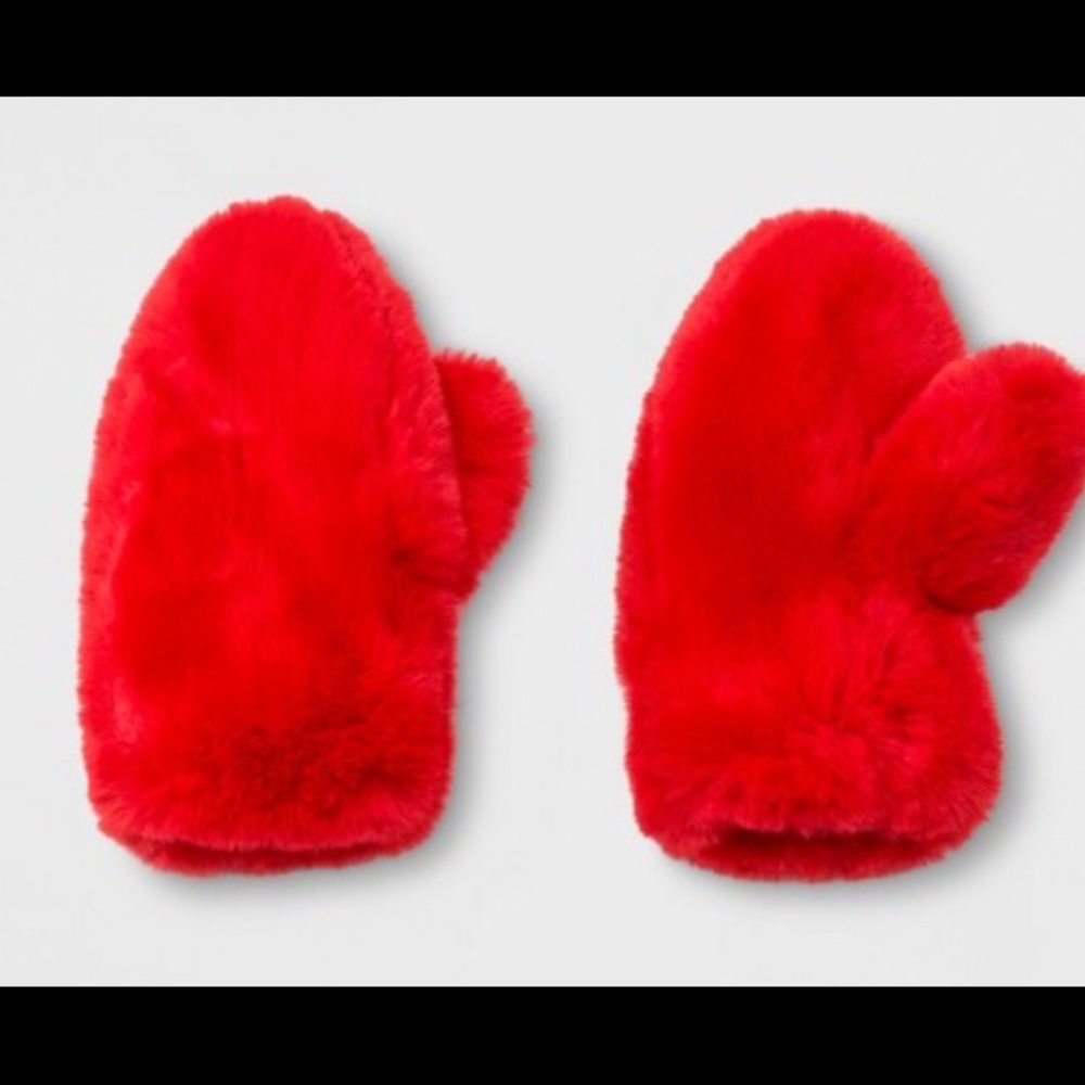 Faux-fur Mittens